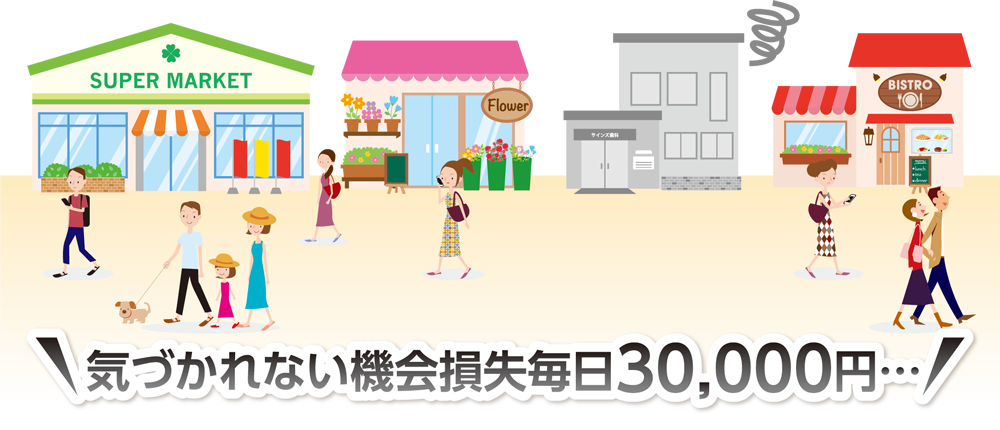 気づかれない機会損失毎日30,000円差し替え予定