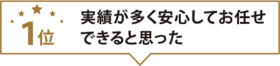 実績が多く安心してお任せできると思った